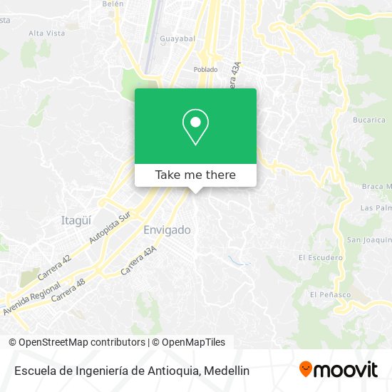 Mapa de Escuela de Ingeniería de Antioquia