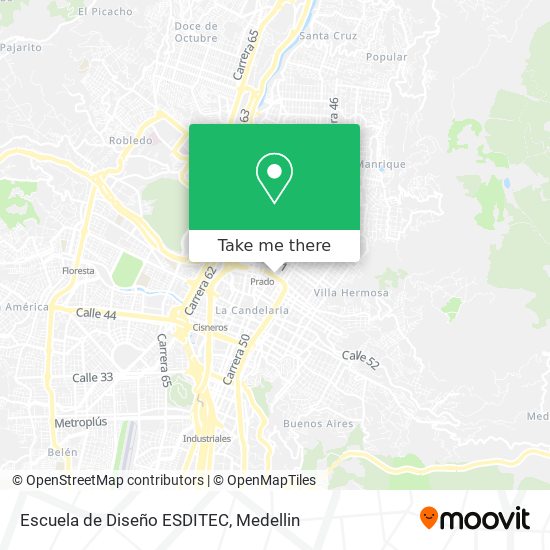 Mapa de Escuela de Diseño ESDITEC