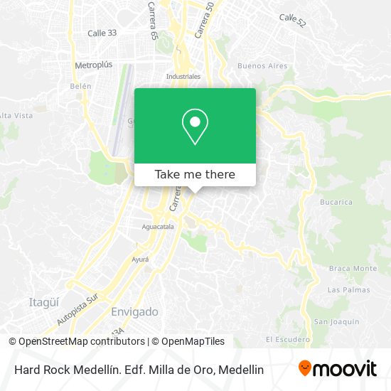 Mapa de Hard Rock Medellín. Edf. Milla de Oro