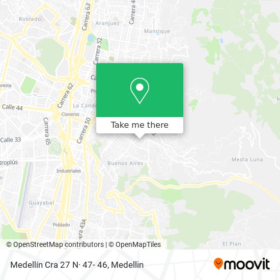 Mapa de Medellín Cra 27 N· 47- 46