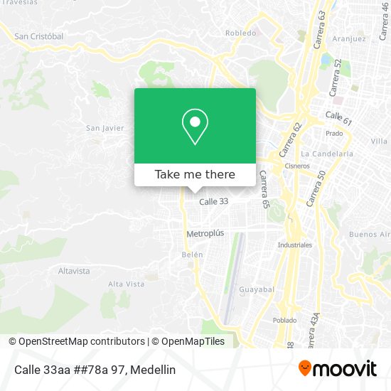Mapa de Calle 33aa ##78a 97