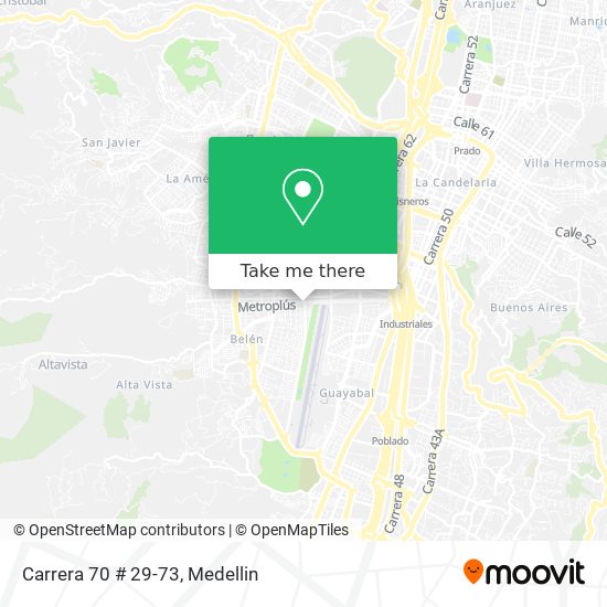 Mapa de Carrera 70 # 29-73