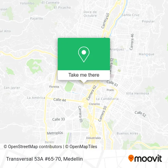 Mapa de Transversal 53A #65-70