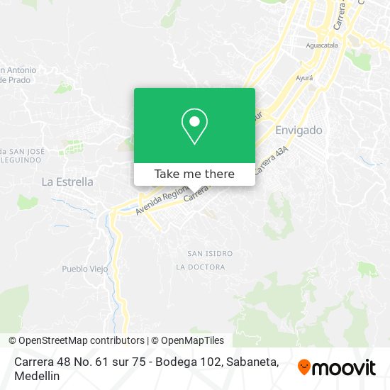 Mapa de Carrera 48 No. 61 sur 75 - Bodega 102, Sabaneta