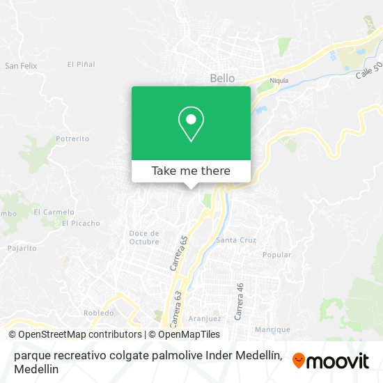 Mapa de parque recreativo colgate palmolive Inder Medellín