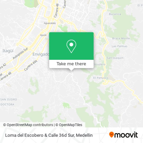 Mapa de Loma del Escobero & Calle 36d Sur