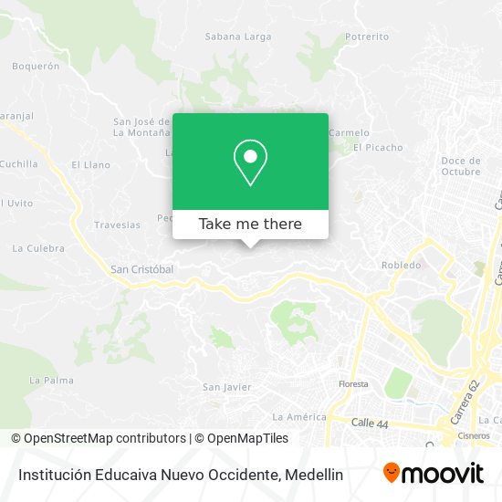 Mapa de Institución Educaiva Nuevo Occidente