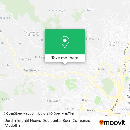 Mapa de Jardin Infantil Nuevo Occidente. Buen Comienzo