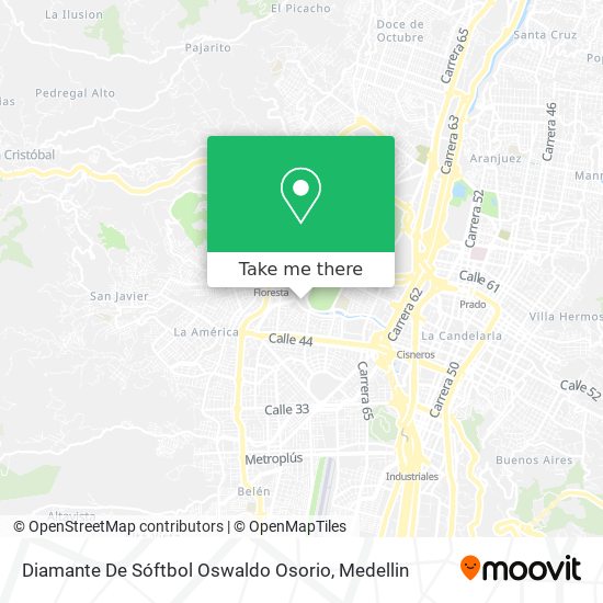 Mapa de Diamante De Sóftbol Oswaldo Osorio