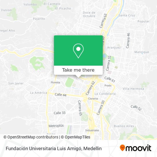 Mapa de Fundación Universitaria Luis Amigó