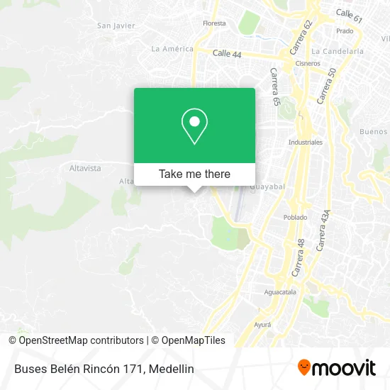 Mapa de Buses Belén Rincón 171