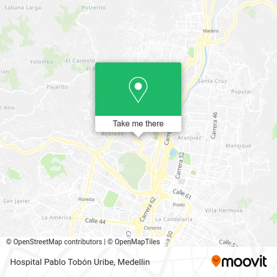 Mapa de Hospital Pablo Tobón Uribe