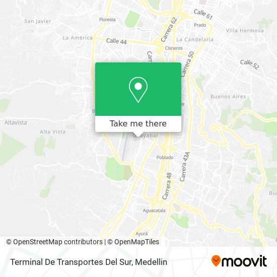 Terminal De Transportes Del Sur map