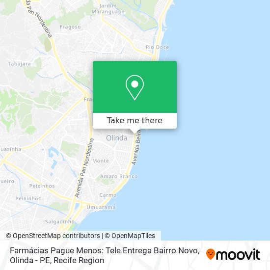 Mapa Farmácias Pague Menos: Tele Entrega Bairro Novo, Olinda - PE