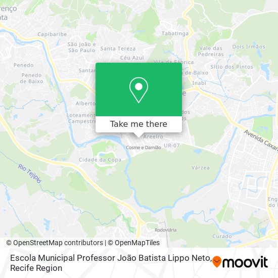 Mapa Escola Municipal Professor João Batista Lippo Neto