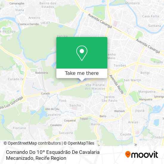 Comando Do 10º Esquadrão De Cavalaria Mecanizado map