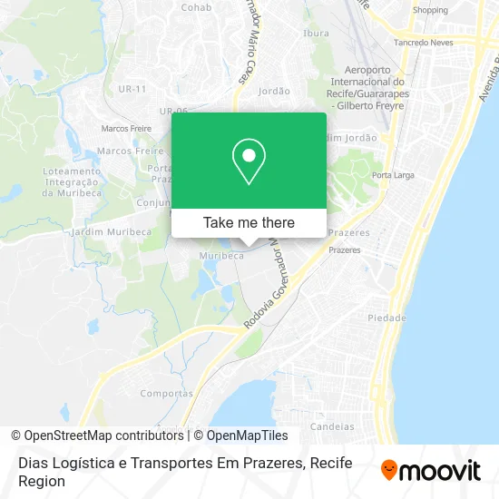 Dias Logística e Transportes Em Prazeres map