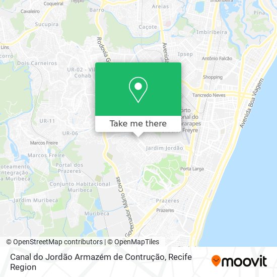 Canal do Jordão Armazém de Contrução map