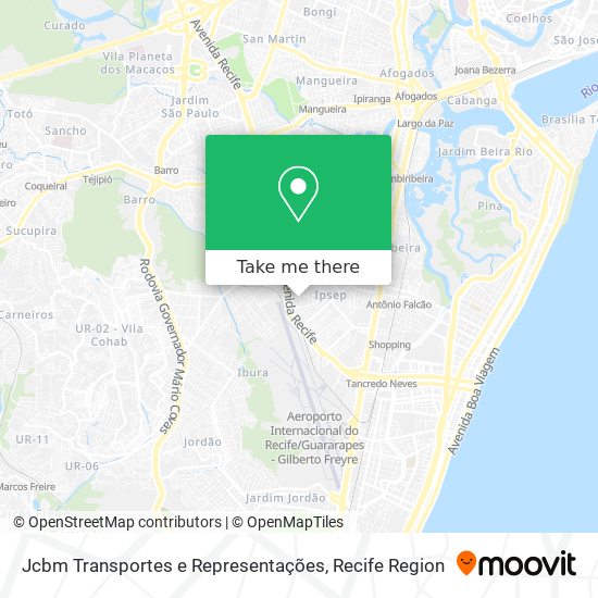 Jcbm Transportes e Representações map