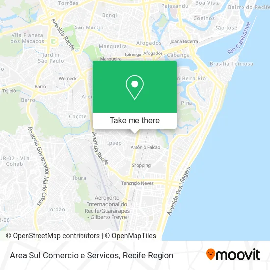 Area Sul Comercio e Servicos map