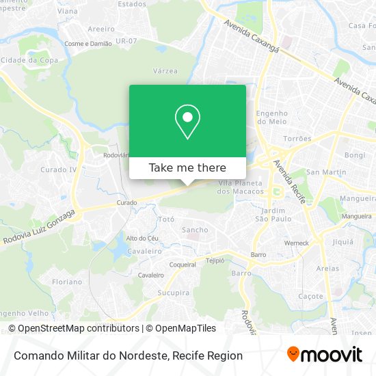 Comando Militar do Nordeste map