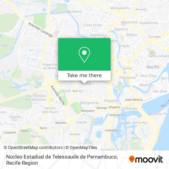 Mapa Núcleo Estadual de Telessaude de Pernambuco