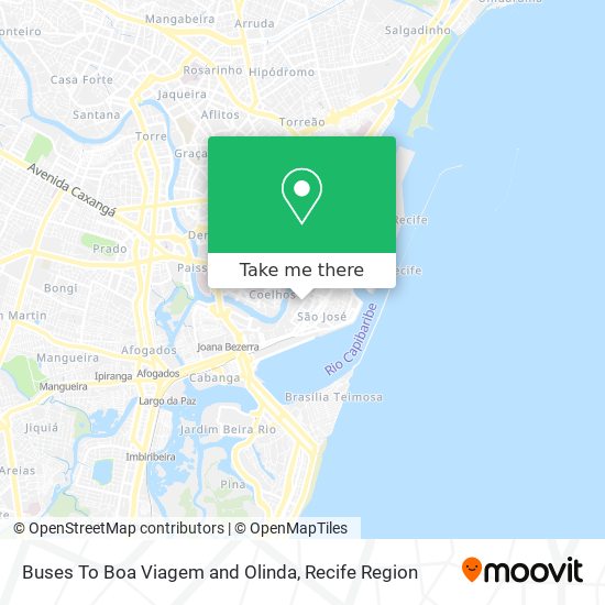 Buses To Boa Viagem and Olinda map