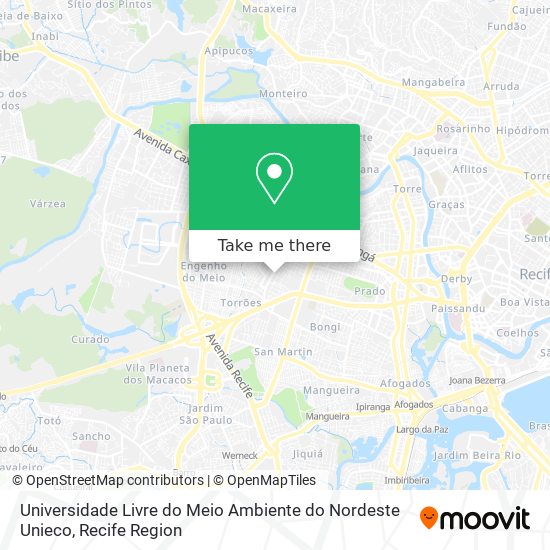 Universidade Livre do Meio Ambiente do Nordeste Unieco map