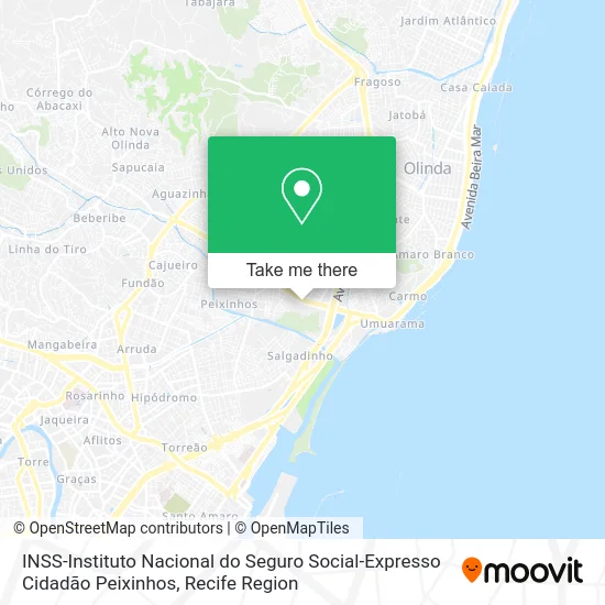 INSS-Instituto Nacional do Seguro Social-Expresso Cidadão Peixinhos map