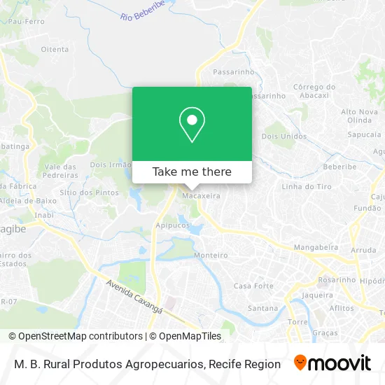 M. B. Rural Produtos Agropecuarios map