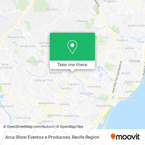 Arca Show Eventos e Producoes map