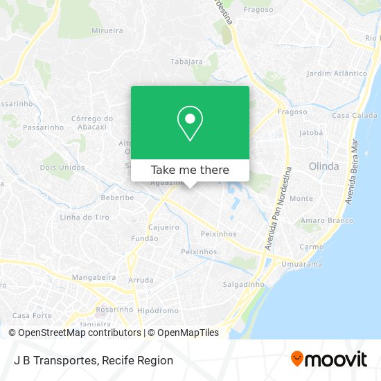 J B Transportes map