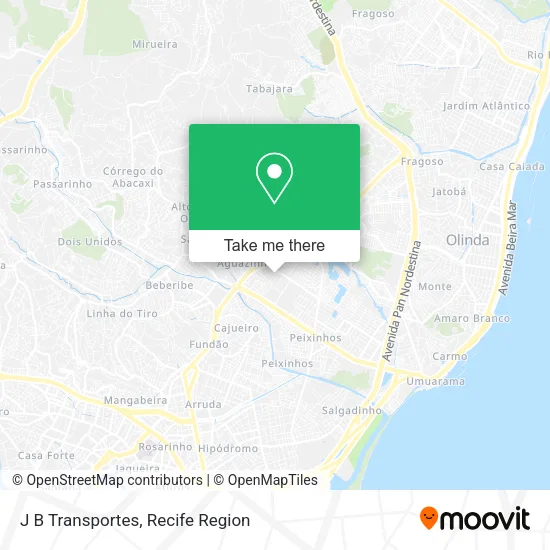 J B Transportes map