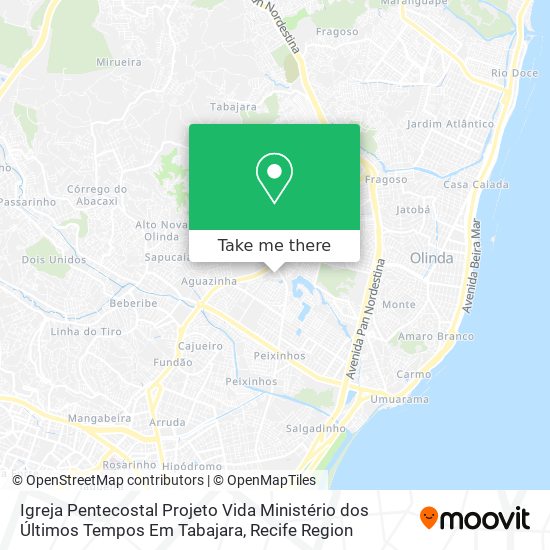 Igreja Pentecostal Projeto Vida Ministério dos Últimos Tempos Em Tabajara map