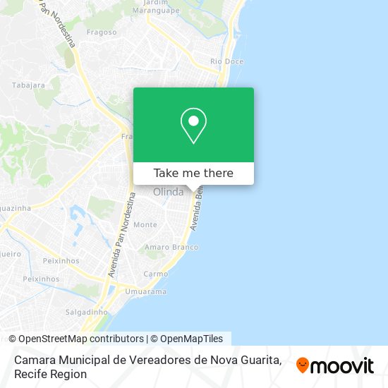 Camara Municipal de Vereadores de Nova Guarita map
