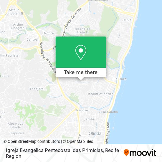 Igreja Evangélica Pentecostal das Primícias map