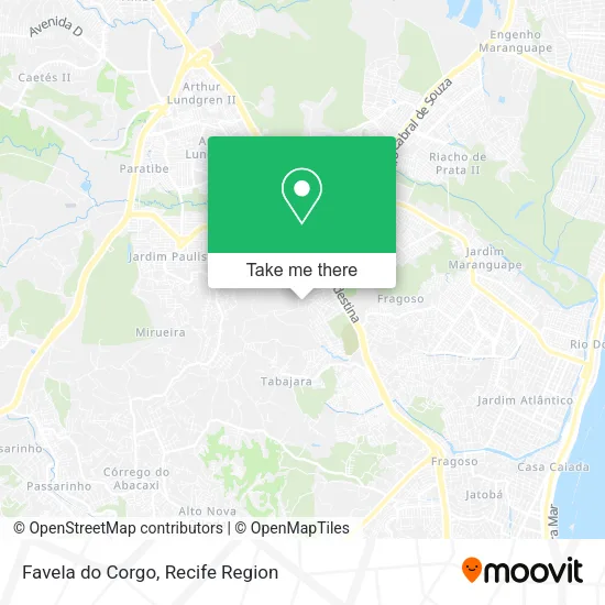 Favela do Corgo map