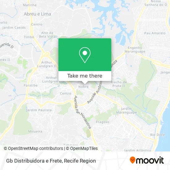 Gb Distribuidora e Frete map