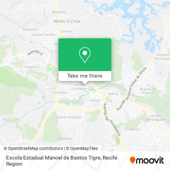 Mapa Escola Estadual Manoel de Bastos Tigre