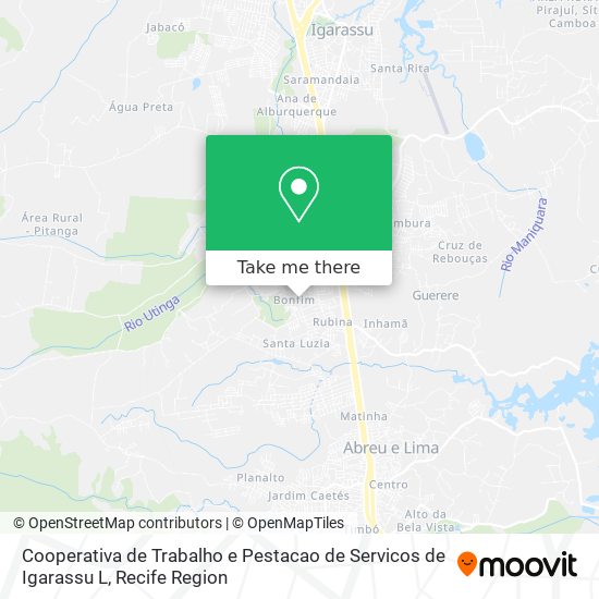 Mapa Cooperativa de Trabalho e Pestacao de Servicos de Igarassu L