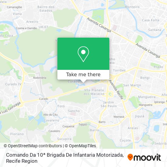Comando Da 10ª Brigada De Infantaria Motorizada map