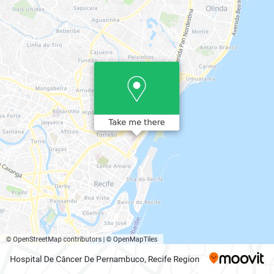 Mapa Hospital De Câncer De Pernambuco