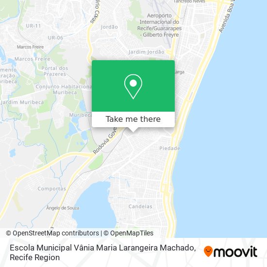 Mapa Escola Municipal Vânia Maria Larangeira Machado