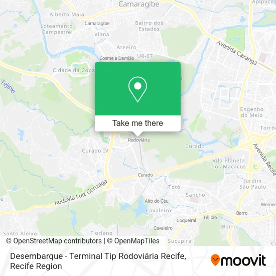 Desembarque - Terminal Tip Rodoviária Recife map