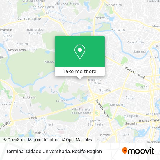 Terminal Cidade Universitária map