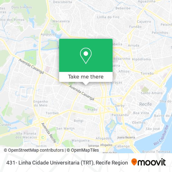431- Linha Cidade Universitaria (TRT) map