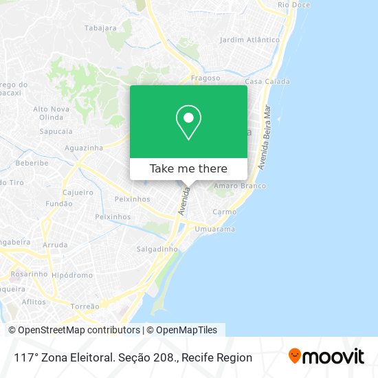 117° Zona Eleitoral. Seção 208. map