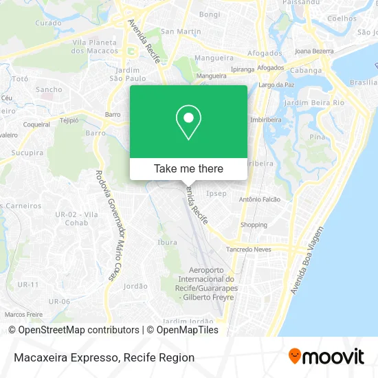 Macaxeira Expresso map