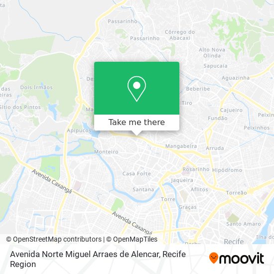 Avenida Norte Miguel Arraes de Alencar map