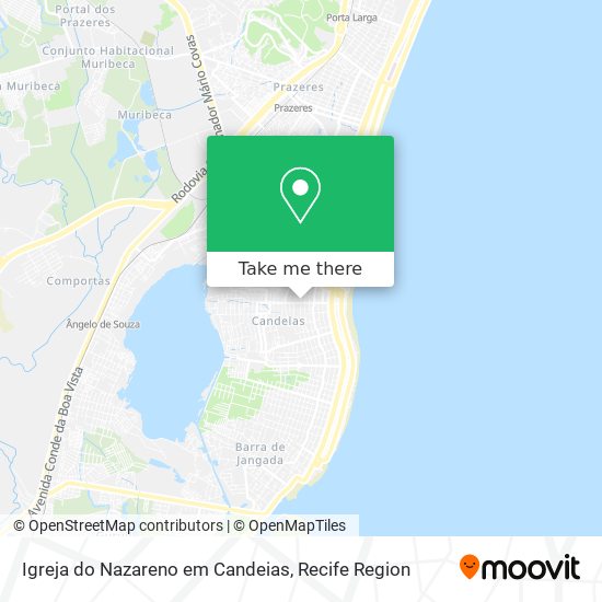 Igreja do Nazareno em Candeias map